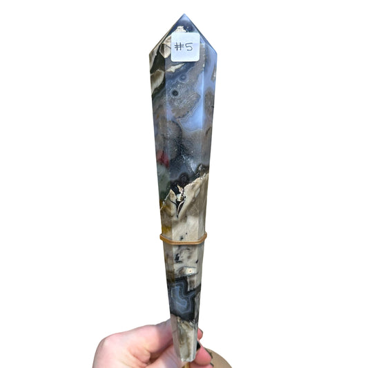 Volcanic Agate Wand w/ Stand #5