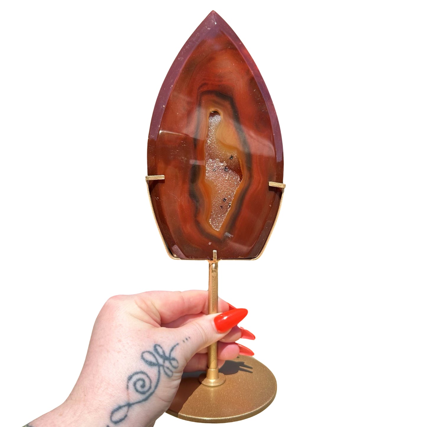 Carnelian Druzy Flame Stand #3