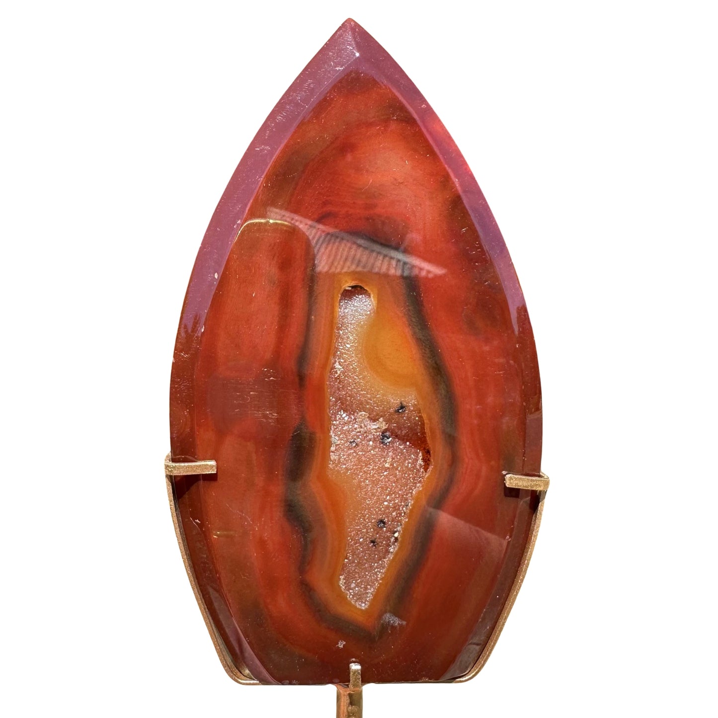 Carnelian Druzy Flame Stand #3