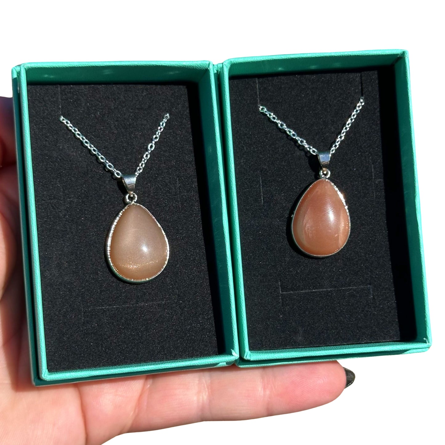 Sunstone Teardrop Necklaces