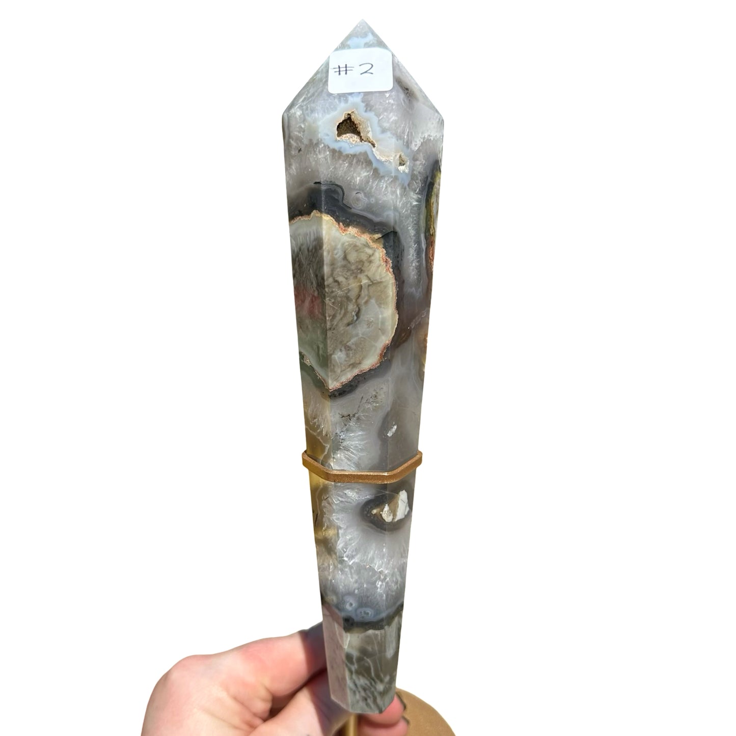 Volcanic Agate Wand w/ Stand #2