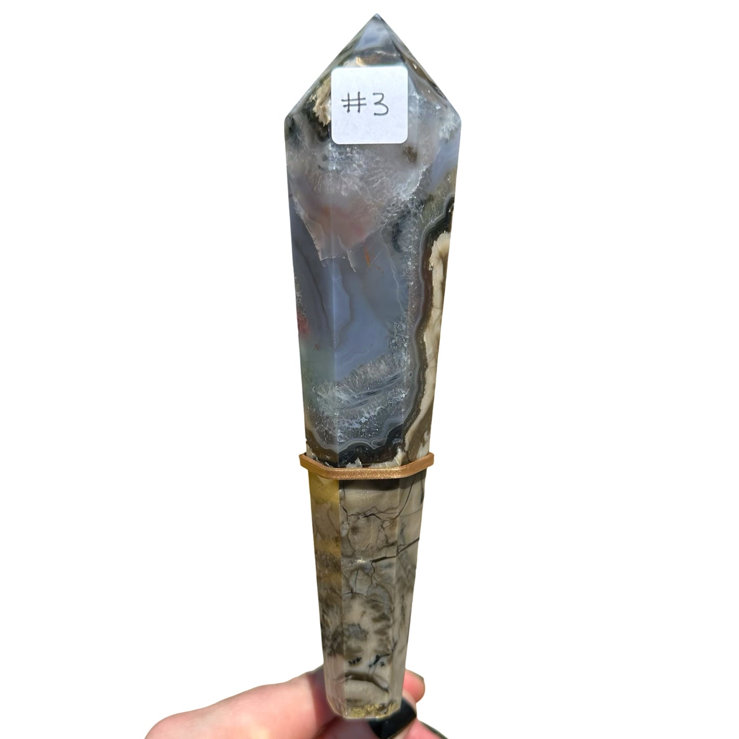 Volcanic Agate Wand w/ Stand #3