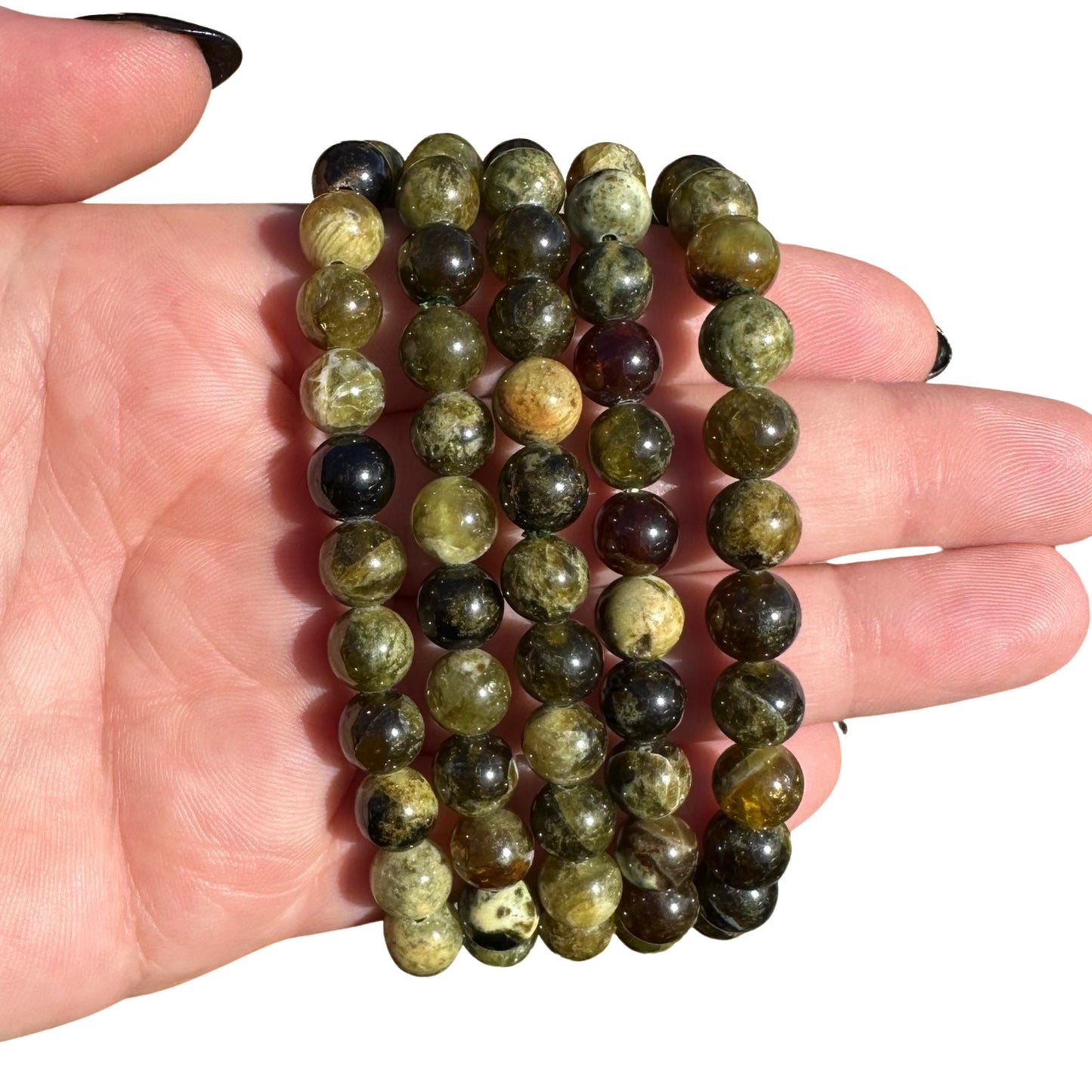 Tsavorite Garnet Bead Bracelets 8mm