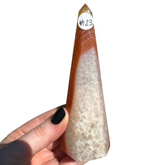 Carnelian x Quartz Obelisk #23