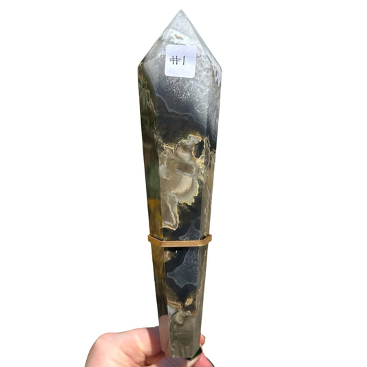 Volcanic Agate Wand w/ Stand #1