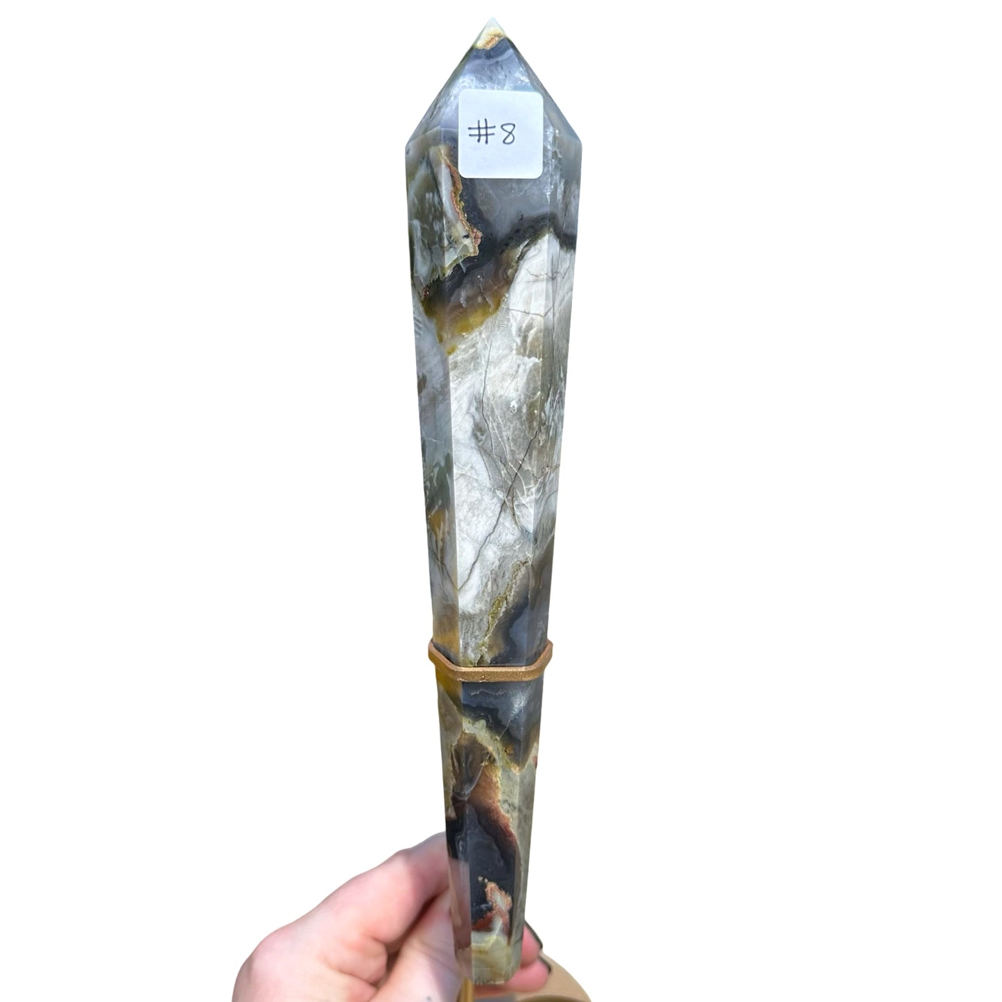 Volcanic Agate Wand w/ Stand #8