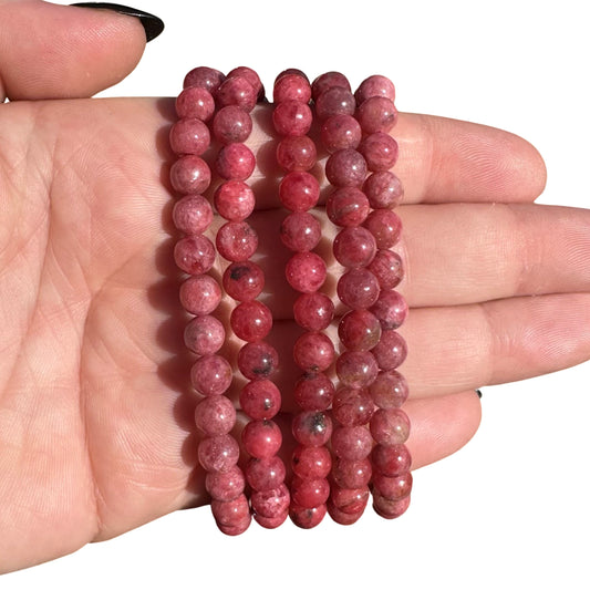 Rhodonite Bead Bracelets 6mm